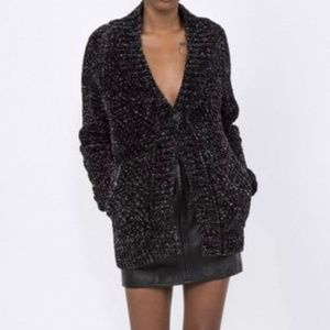 WINTER SALE!!!  Saint Laurent Silver Glittery Tinsel Cardigan SZ L